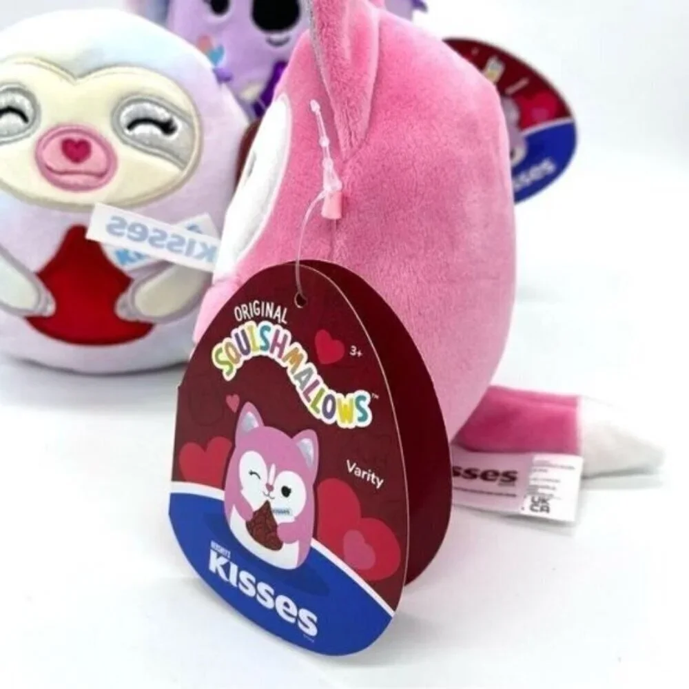 Squishmallows Taylor, Varity and Renate Hershey Kisses Valentine Plush Lot New
